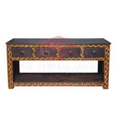 HAND PAINTED TABLE WITH 4 DRAWERS – I