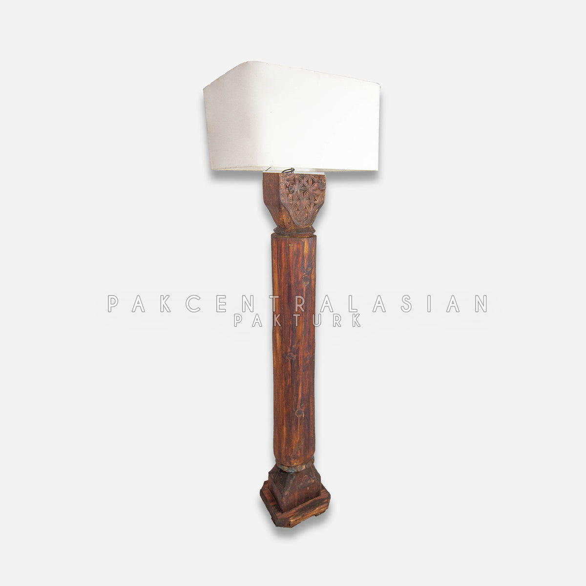 WOOD LOG FLOOR LAMP